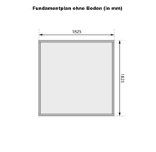 Fundamentplan ohne Boden mit Maßangaben