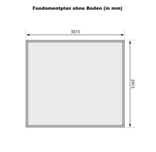 Fundamentplan ohne Boden mit den Maßen 3015 x 2415 Millimeter